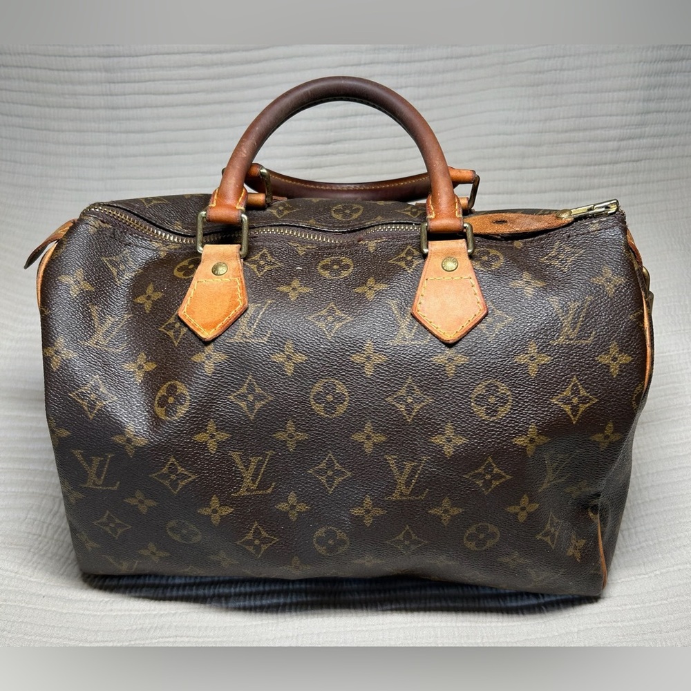 Louis Vuitton Speedy 30 Vintage 90’s Y2K Coated Canvas Purse Bag Large Patina